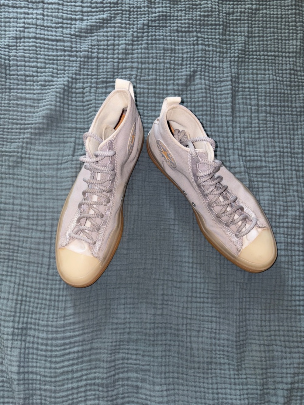 Converse High Top Sneakers in Pale Lavender with Gum Sole